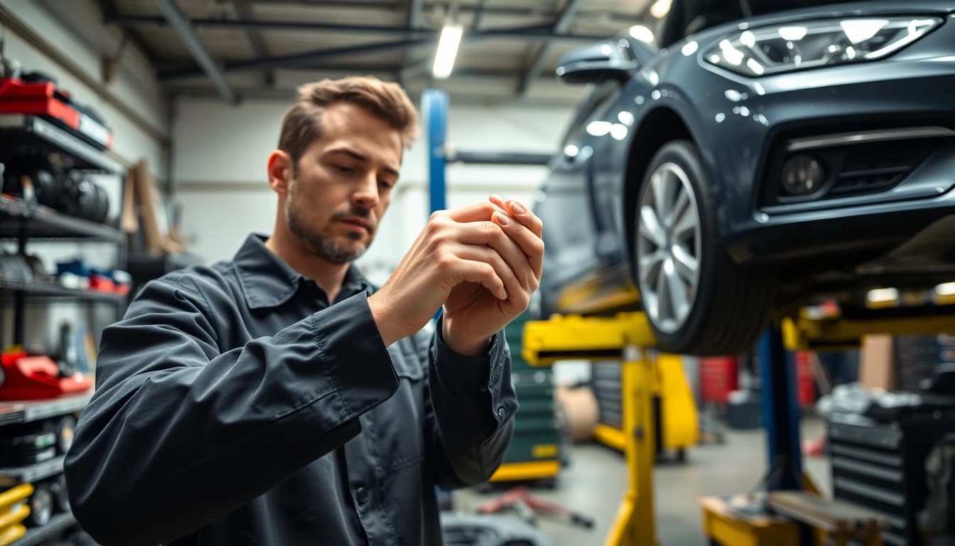 Auto Kufen being expertly examined in a professional garage setting.