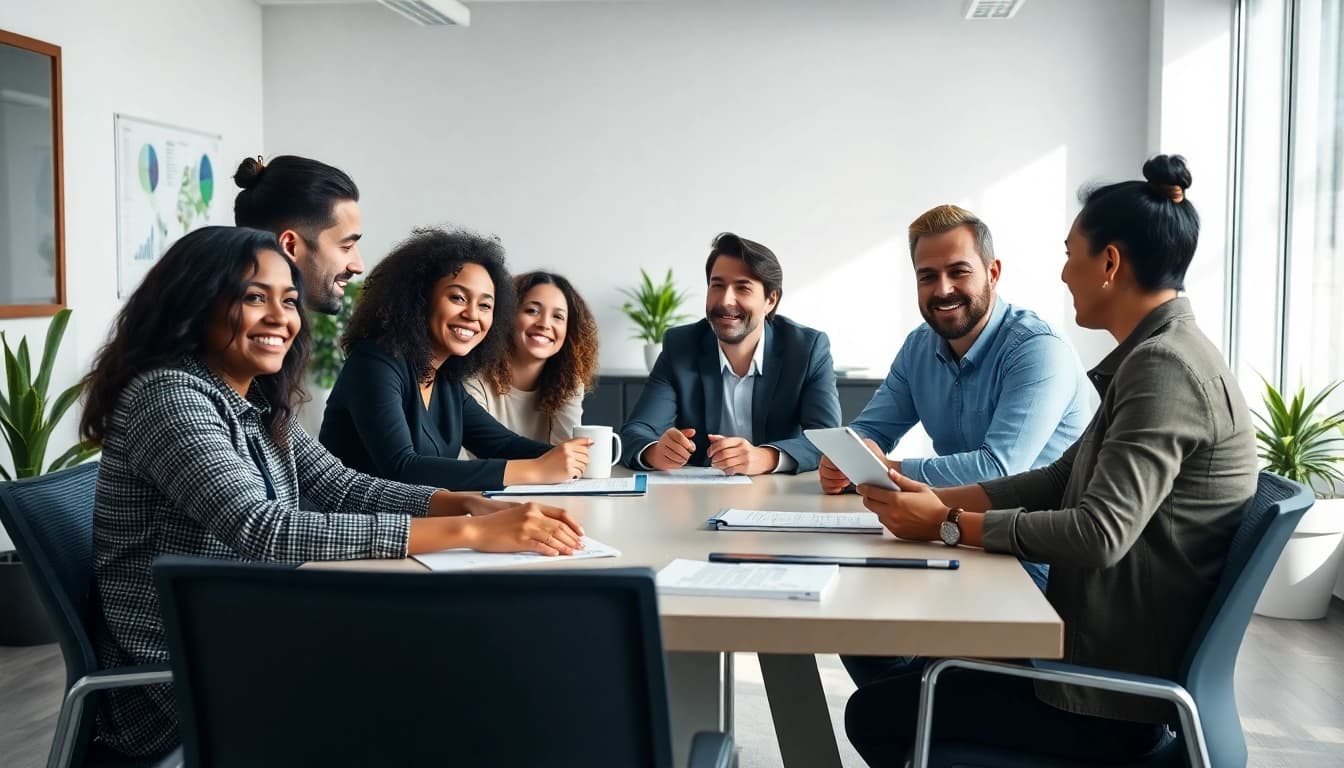 Headhunter Ingenieure beraten Ingenieure in einem modernen Büroumfeld.