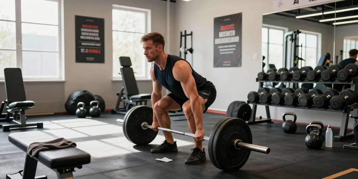Sportlicher Bodybuilder hebt Gewichte in einem modernen Fitnessstudio und zeigt den Einfluss des Anabolika Shop Deutschland auf Muskelwachstum und Fitness.