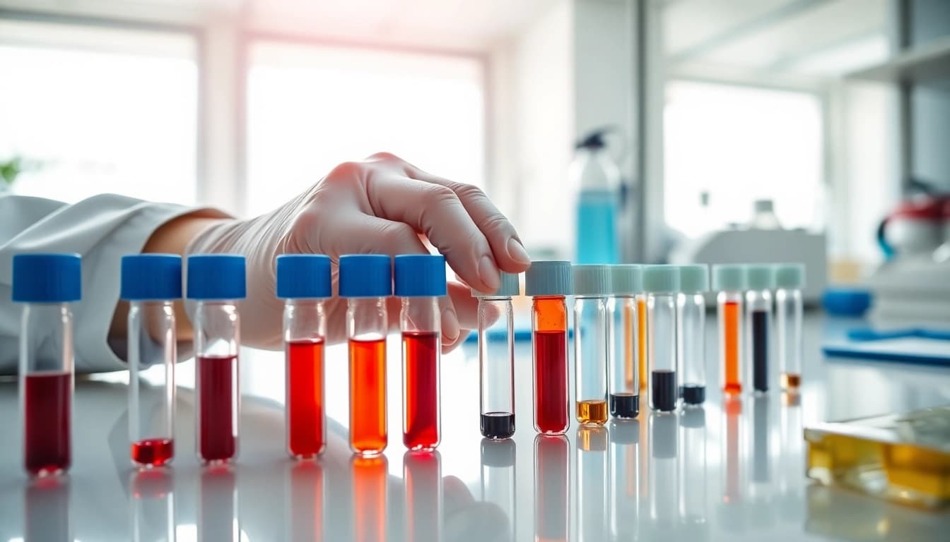 Serum tubes aus dem medizinischen Labor bieten wichtige weitere Informationen ansehen.