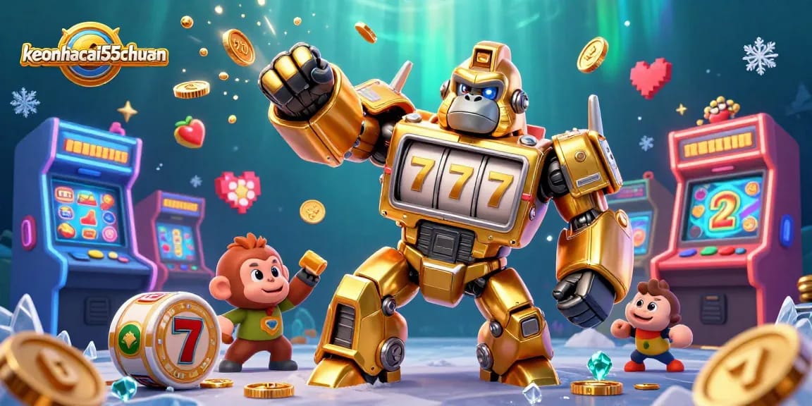 Engage in thrilling slot gameplay with keonhacai55chuan's dynamic gaming atmosphere and interactive features.