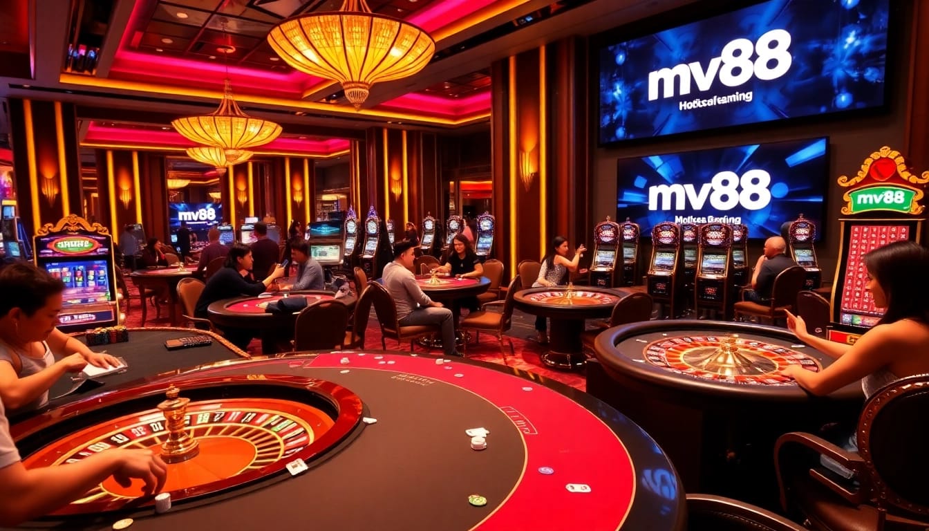 Experience excitement with mv88 at a lively casino table full of action and glamour.
