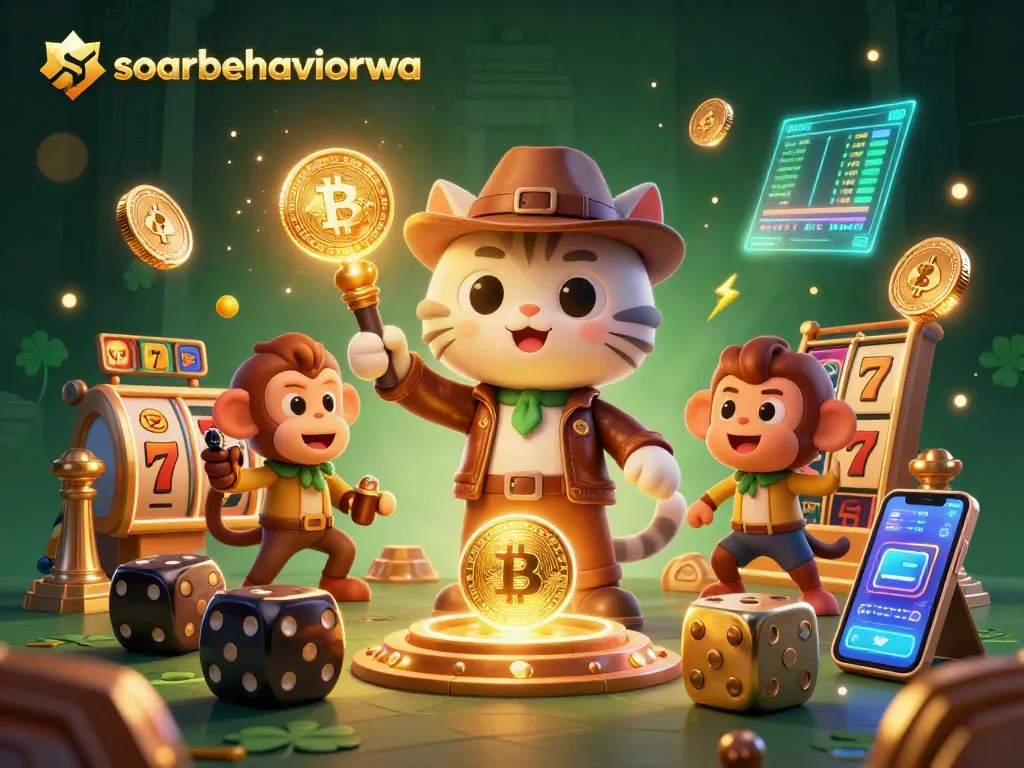 Play exciting games at soarbehaviorwa featuring golden casino artifacts and vibrant slot machines.