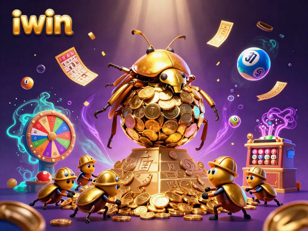 Experience the thrill of iwin with vibrant games and cash rewards in this vivid casino illustration.