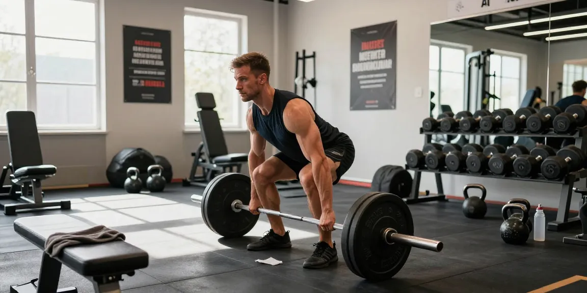 Sportlicher Bodybuilder hebt Gewichte in einem modernen Fitnessstudio und zeigt den Einfluss des Anabolika Shop Deutschland auf Muskelwachstum und Fitness.