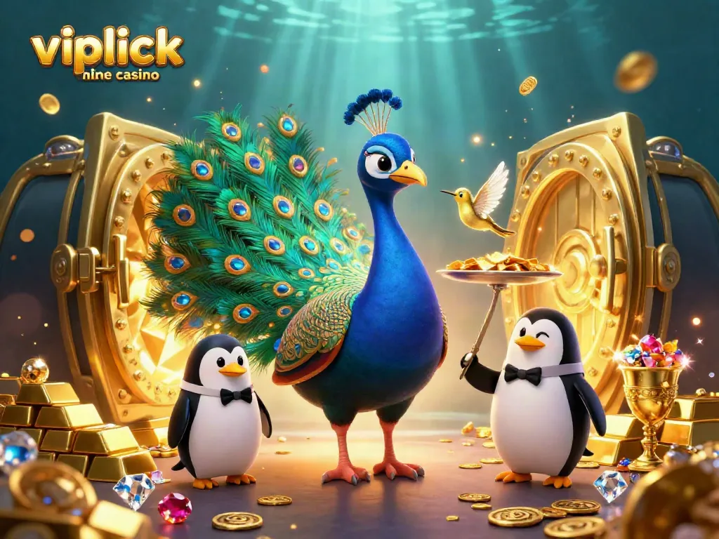 Experience the excitement of vipluck online casino with vibrant characters and treasures in a dynamic scene.