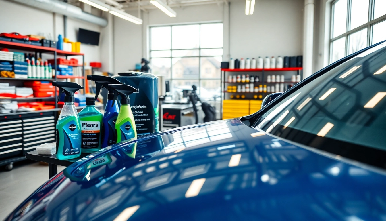 Im Autopflege Shop glänzt ein Auto bei der professionellen Pflege.